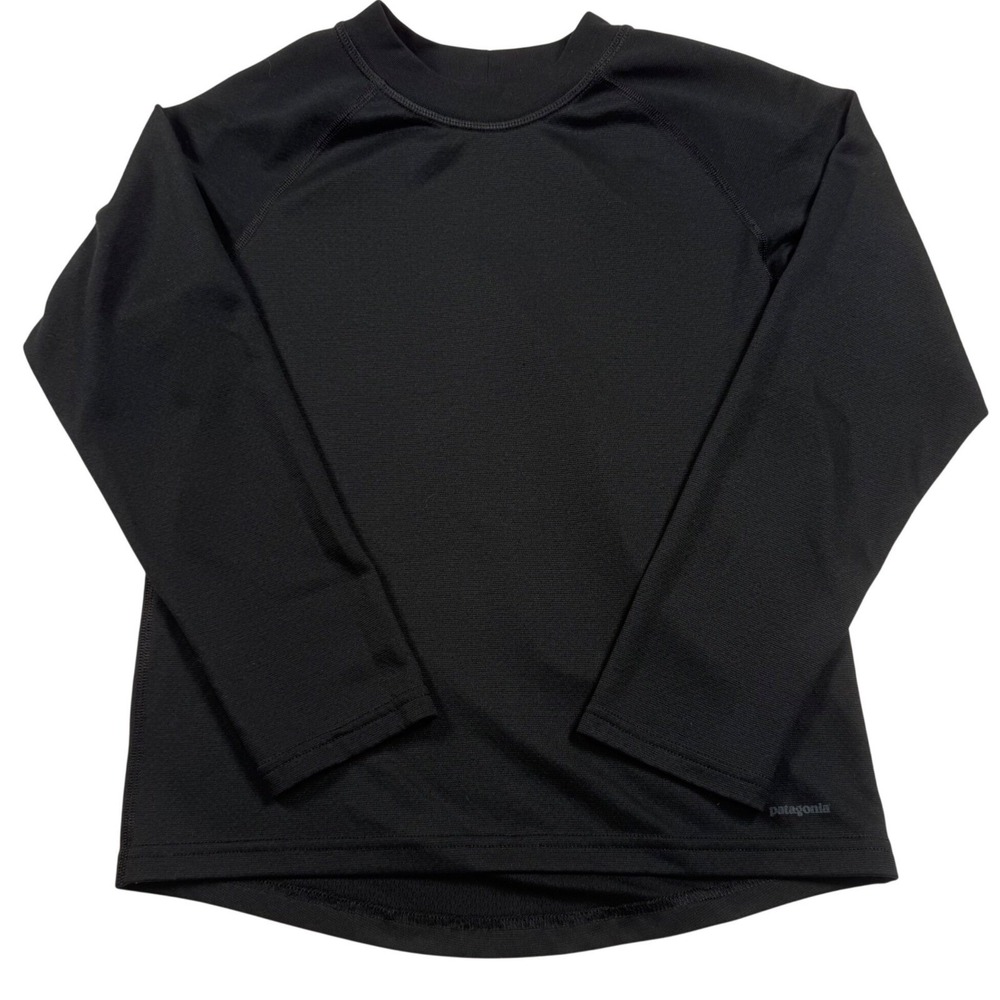 Patagonia Capilene 3 Midweight Base Layer Kids Medium 10 Black Long Sleeve 64751